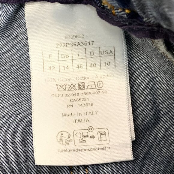 Christian Dior Paris Denim Wide-Leg Pants With Side Stripe & Drawstring Waist - Picture 7 of 7